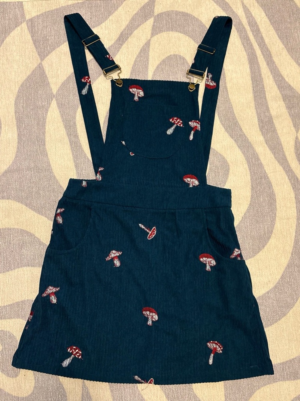 Corduroy Mushroom Overall Dress - Picture 3 of 6